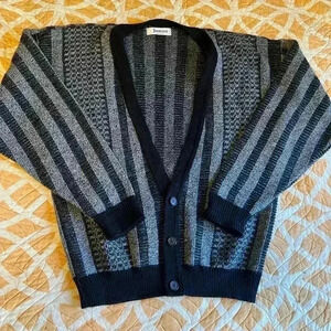 Vintage  Men’s Knit Jantzen Striped Cardigan Size L